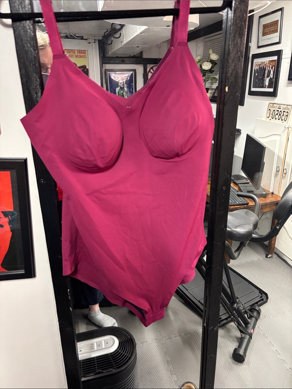 knix Molded-Cup Chemise Bodysuit - Magenta